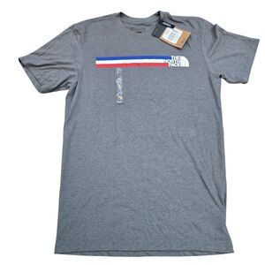 NEW the North Face T-Shirt Mens Sz S Red White Blue Outdoor Travel Hiking USA